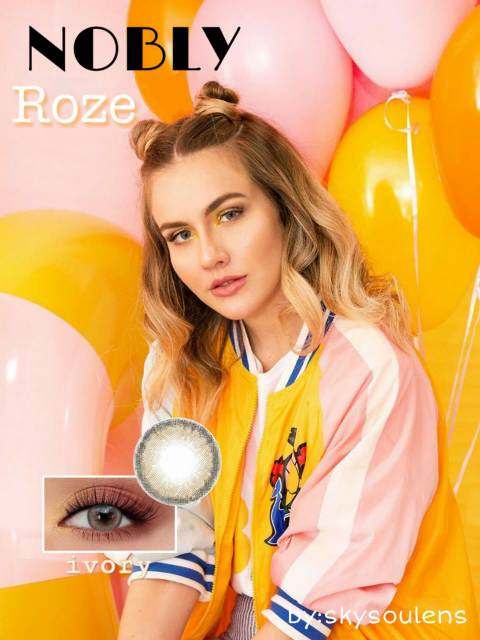 Softlens NOBLY Roze Ready NORMAL dan MINUS / FREE Lencase