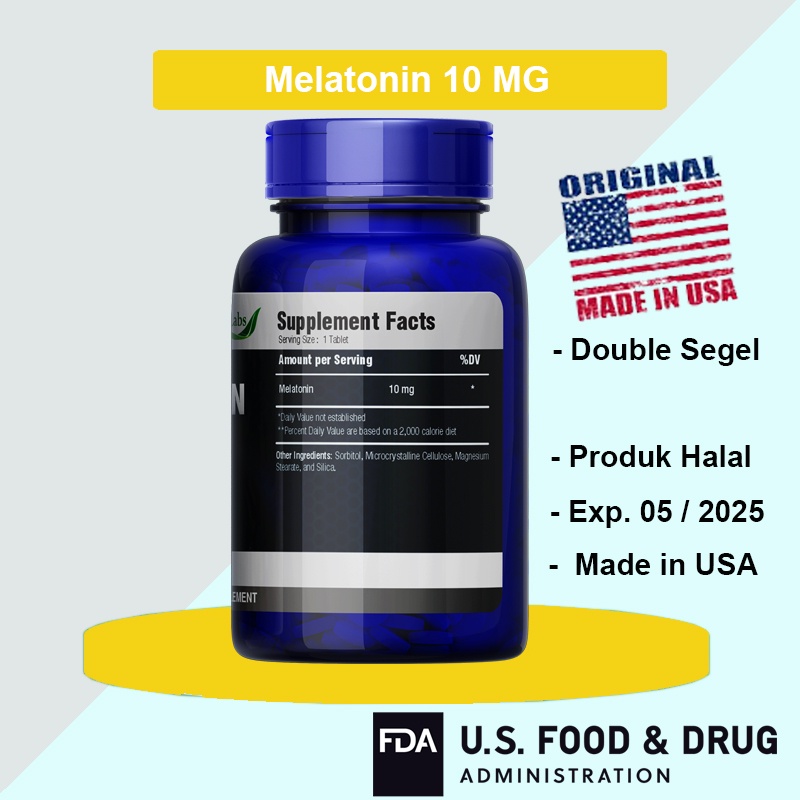 Melatonin 3 MG 10 MG Nutrilabs 100% Asli Made in USA Not Puritan Puritan's Pride NOW Natrol