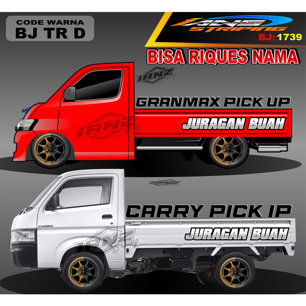 VARIASI STICKER TULISAN JURAGAN BUAH BAK SAMPING GRANMAX PICK UP / STICKER BAK SAMPING GRANMAX / DECAL STICKER GRANMAX PICK UP