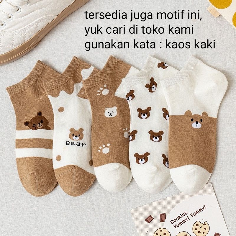 Kaos Kaki Cewek Wanita Ankle Kaos Kaki Pendek Motif Polos Kaos Kaki Semata Kaki Bahan Halus