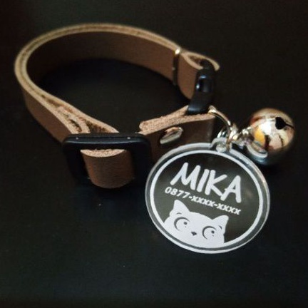 TAG NAMA KUCING/ANJING AKRILIK BENING CUSTOM NAMA/ALAMAT