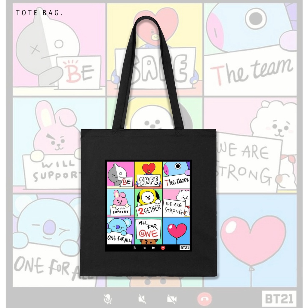 ARMY / TOTE BAG KPOP BT21 / TAS SANTAI WANITA / IMPORT / REAL PICTURE / CUSTOM TOTEBAG