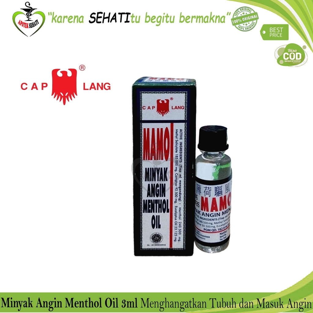 Mamo Minyak Angin Cap Lang 3ml 5ml 10ml Caplang Minyak Angin Mamo Menthol