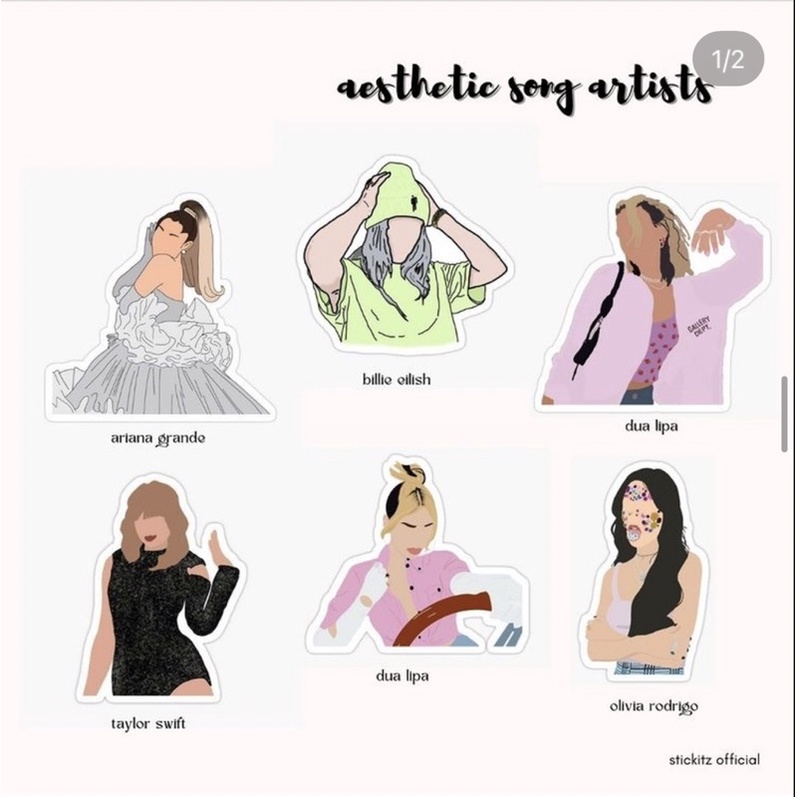 

Aesthetic Song Artist Stickers