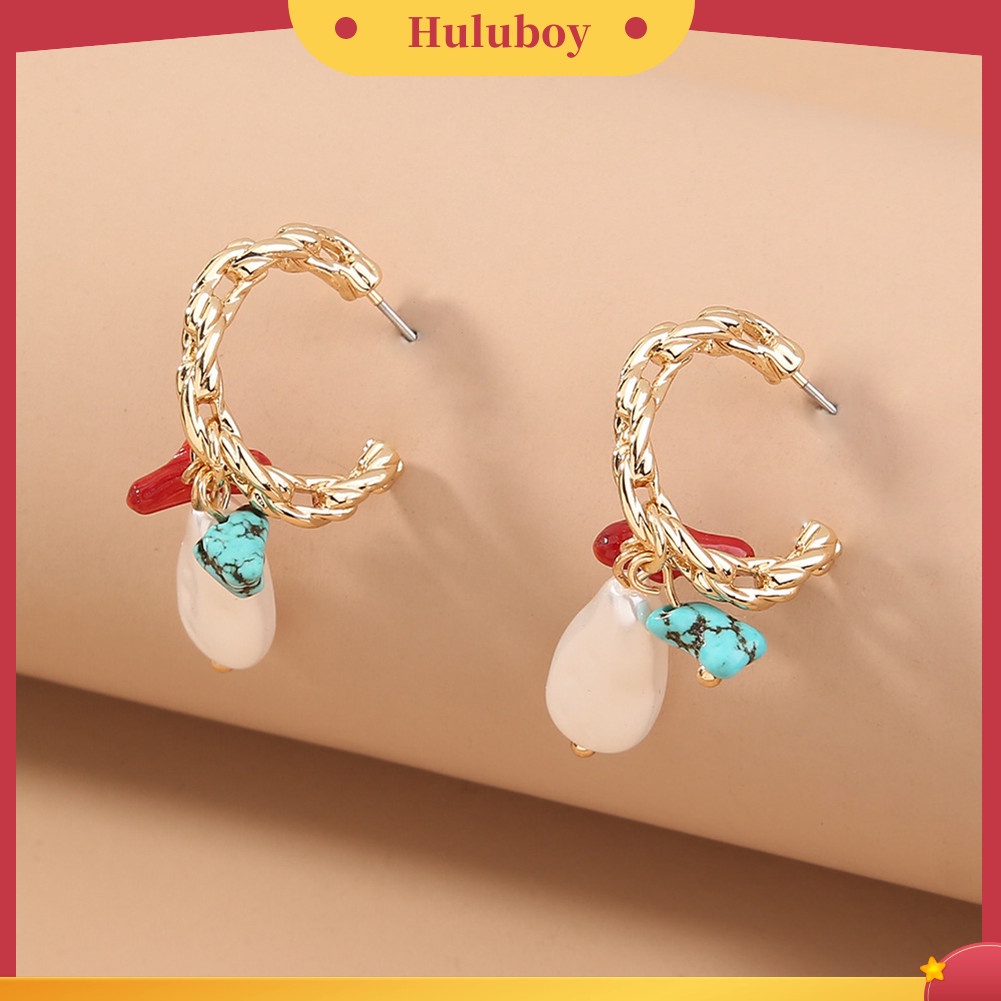 Hu Hu Hu Hu Hu Alat Bantu Pasang Kacamata♡ Anting Bentuk C Bahan Metal Aksen Mutiara Imitasi Untuk Wanita