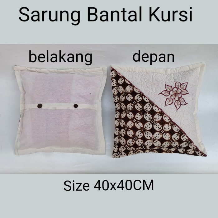 Sarung Bantal Kursi Sofa Batik Cap Kombinasi Bordir Murah Set Taplak Meja Murah