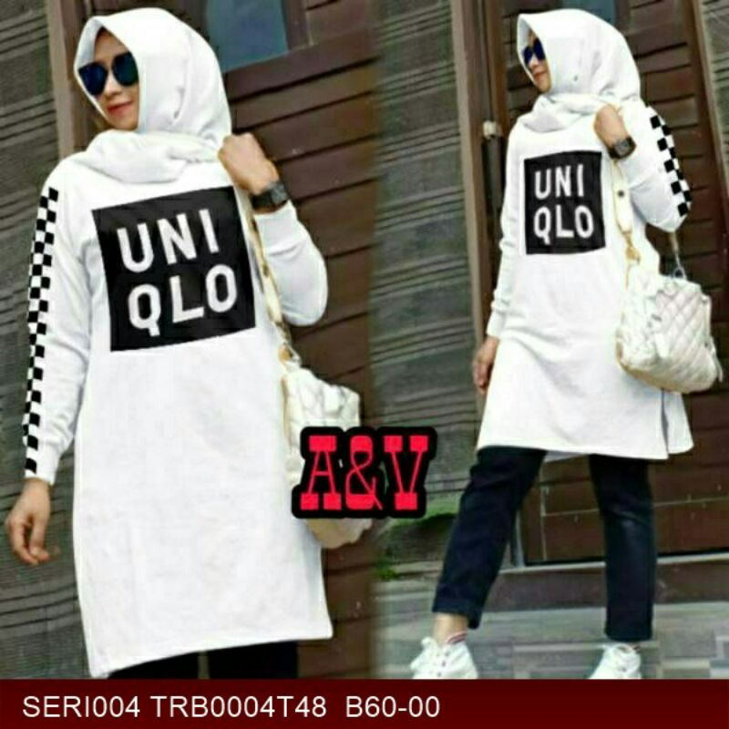 Baju Tunik Wanita Motif Uniqlo atasan wanita