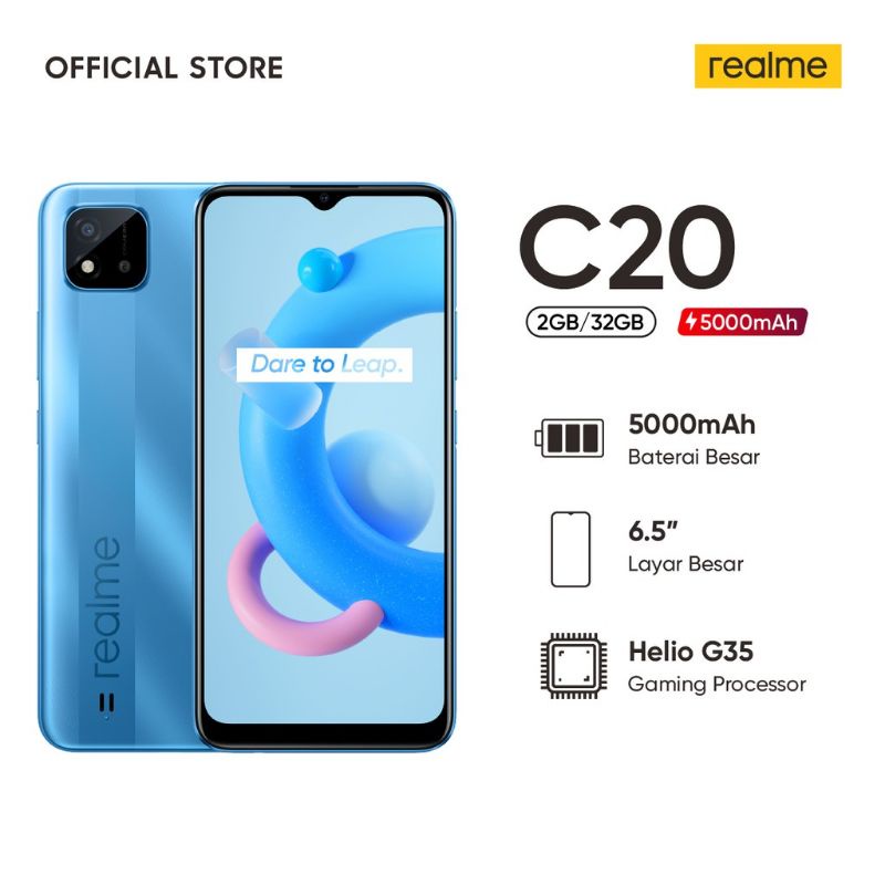 Realme C20 Ram 2/32gb  Garansi Resmi Realme