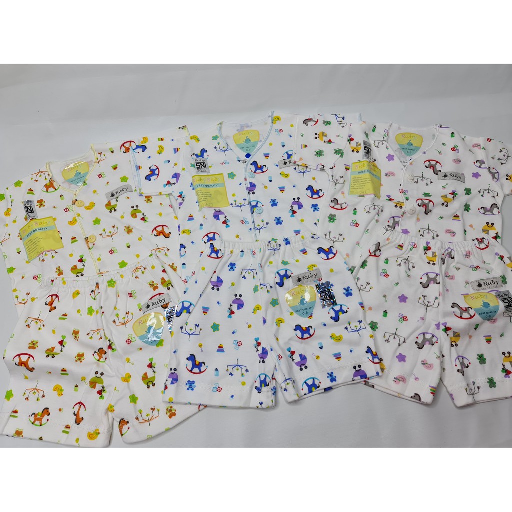 Ruby Baju Setelan Pendek Bayi 0-6 bulan