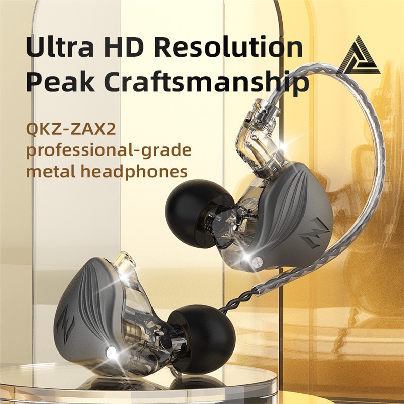 Qkz Zax2 Earphone In Ear Hifi Bass Dinamis Bahan Metal Dengan Mic