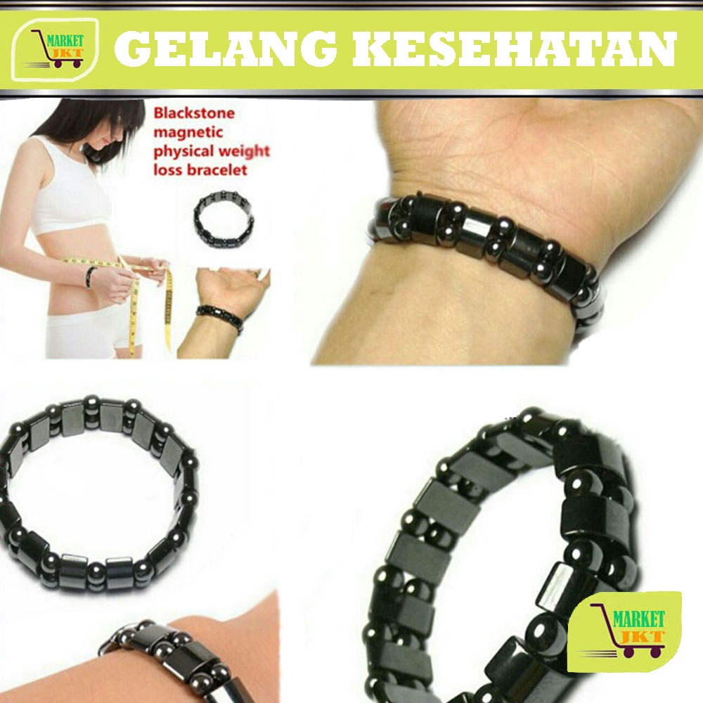 GELANG KESEHATAN - ALAT TERAPI - GELANG TERAPI - HEMATITE - MAGNETIK