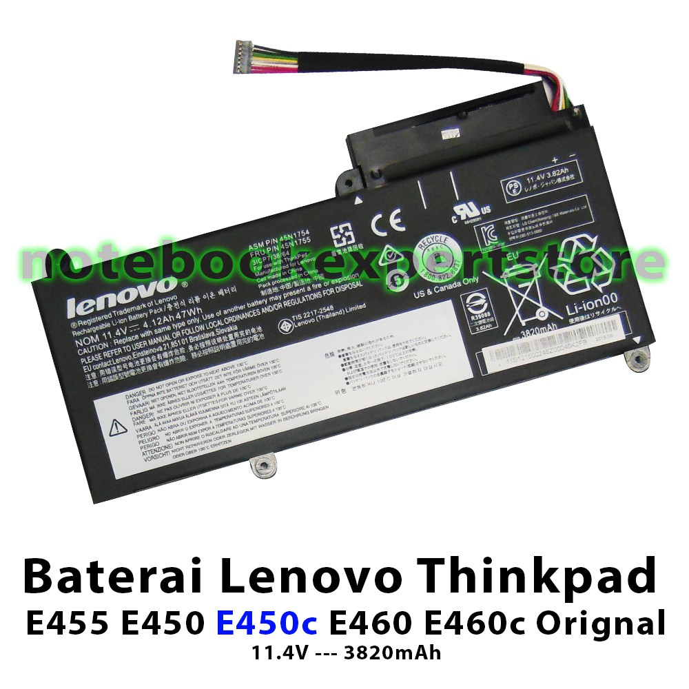 Baterai Len Thinkpad E455 E450 E450c E460 E460c Orignal