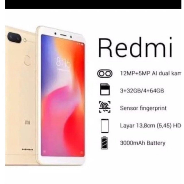 HP XIAOMI REDMI 6 RAM 4/64 gb garansi resmi tam