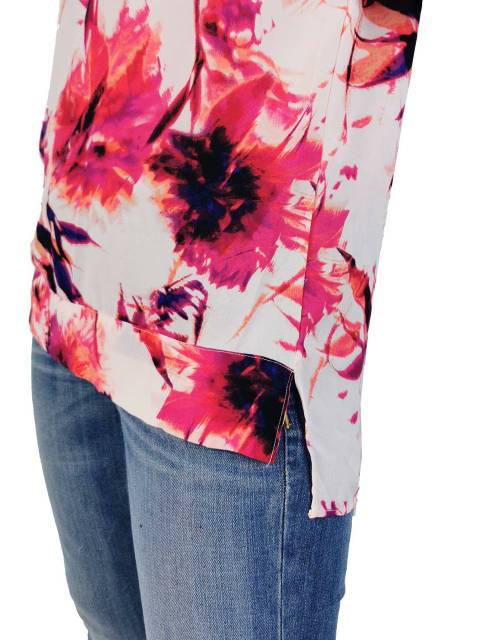 basic abstract flower viscose top