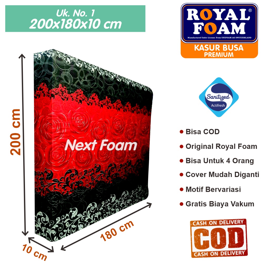 Kasur Busa Royal Foam Ukuran No 1 200x180x10 cm Tebal 10 cm D16 ORIGINAL