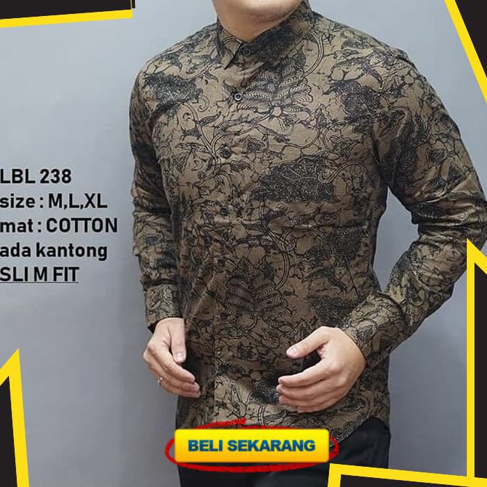 BAJU BATIK PRIA SLIM FIT HEM BATIK PRIA SLIM FIT LENGAN PANJANG LBL238