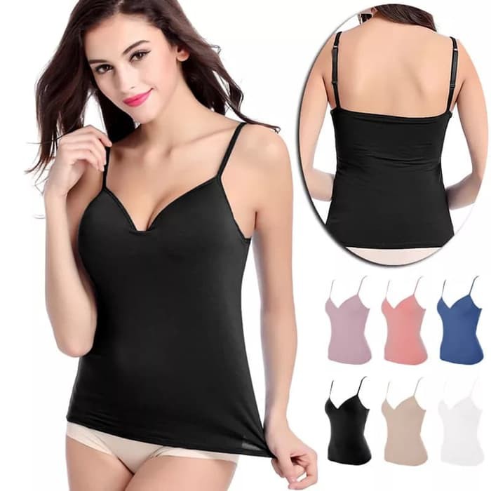 Tanktop Bra / Camisole Wanita / Tank Top Bra Pad / Kaos Dalam Wanita Ada Busa Melar