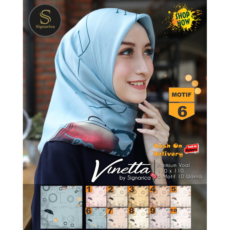 Jilbab motif Segiempat Vinetta Premium Voal Motif 6 By Signarica (bisa pilih warna dan motif)