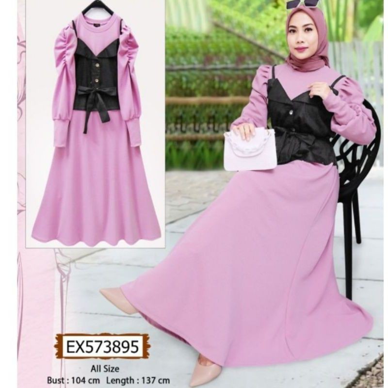 COD ✔Extu Gamis Rompi /Dress Rompi Extu/Gamis Extu