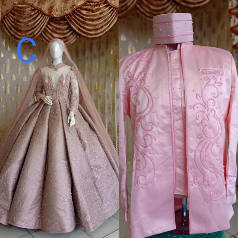 CAUPLE GAUN PENGANTIN BERBY MEWAH /GAUN PENGANTIN MUSLIM | BAJU WEDING DRESS/ GAUN  MODERN |