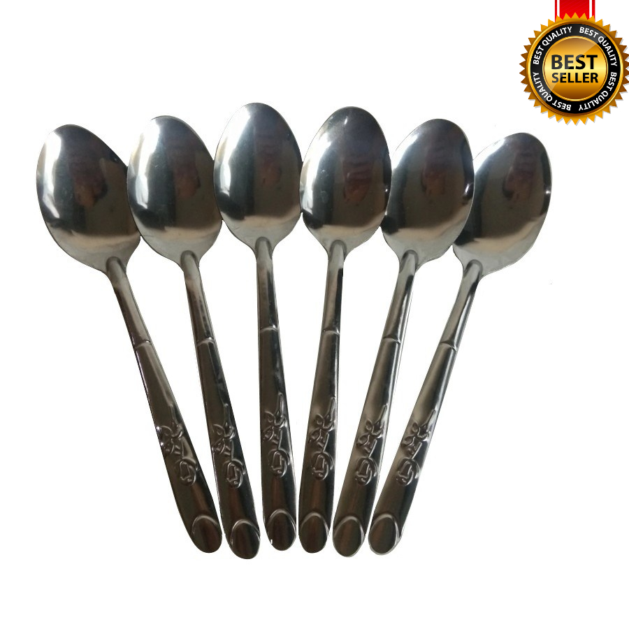 Sendok Makan Motif Bunga Stainless Tebal / sendok mawar stainless steel