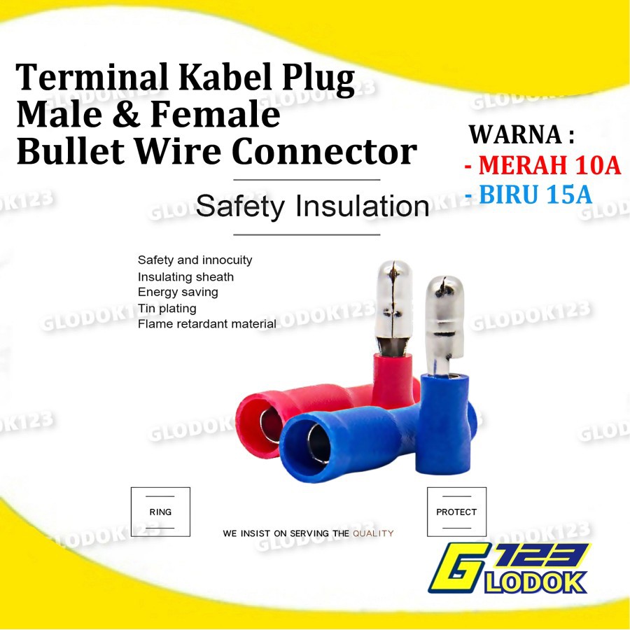 Bullet Wire Connector Terminal Plug Cucuk Kabel Quick Cable Crimp