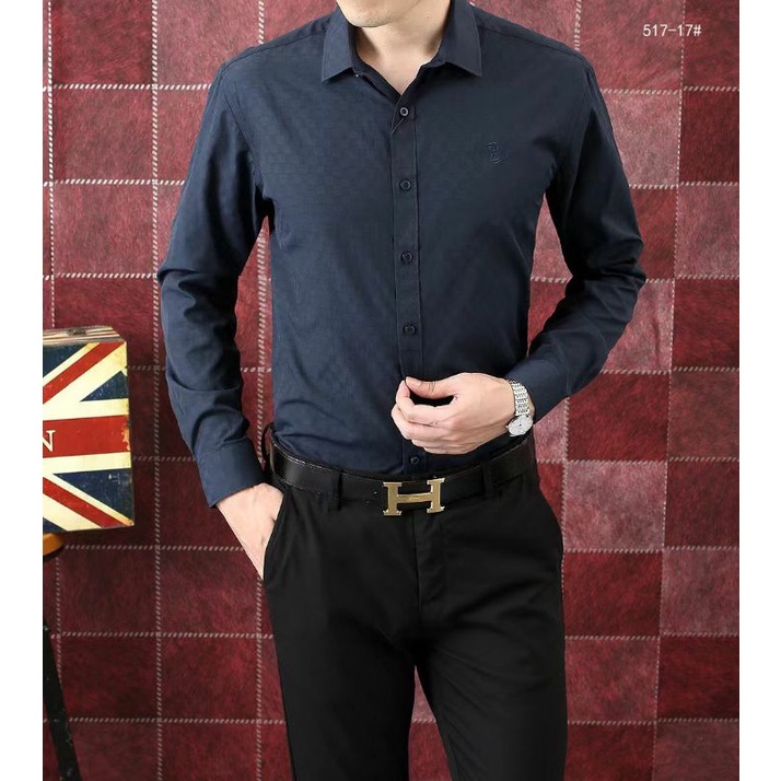 kemeja lv* pria quality mirror kemeja pria lv* lengan panjang kemeja lv* slimfit