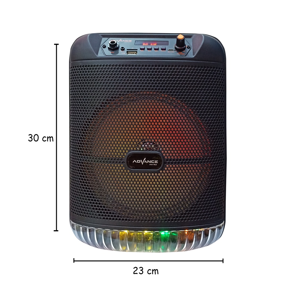 Advance S60 New Bluetooth Speaker 8 Inch + Mic Kabel - Bluetooth 5.0 Portable Speaker Advance S-60