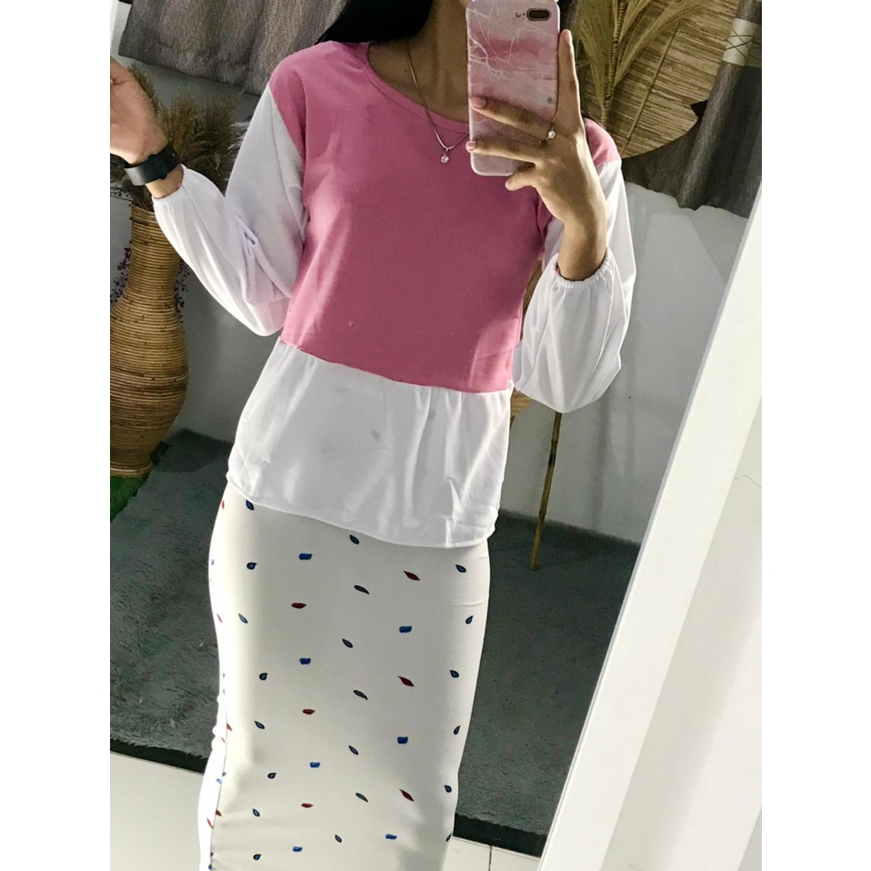 ilook | Blouse Monochrome | Blouse Wanita Bahan Crepe | Fit to L-3