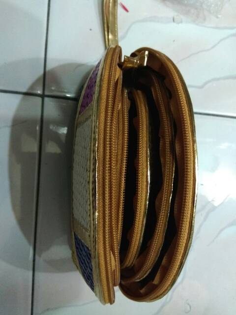 TERMURAH! TERLARIS! BEST SELLER! DOMPET KOIN BERANAK BAHAN ROTAN- DOMPET TANGAN KOSMETIK UNIK CANTIK