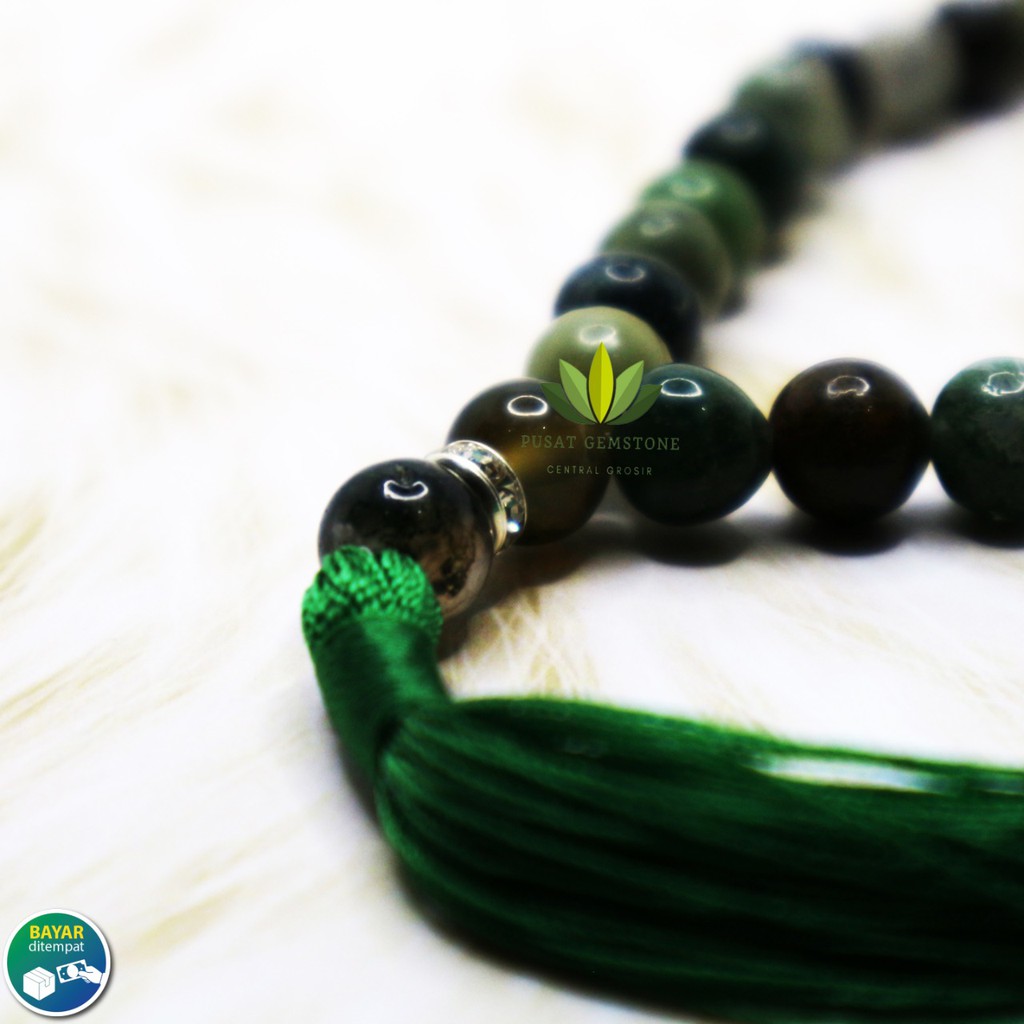 Tasbih Batu Lumut Suliki 33 Butir Natural