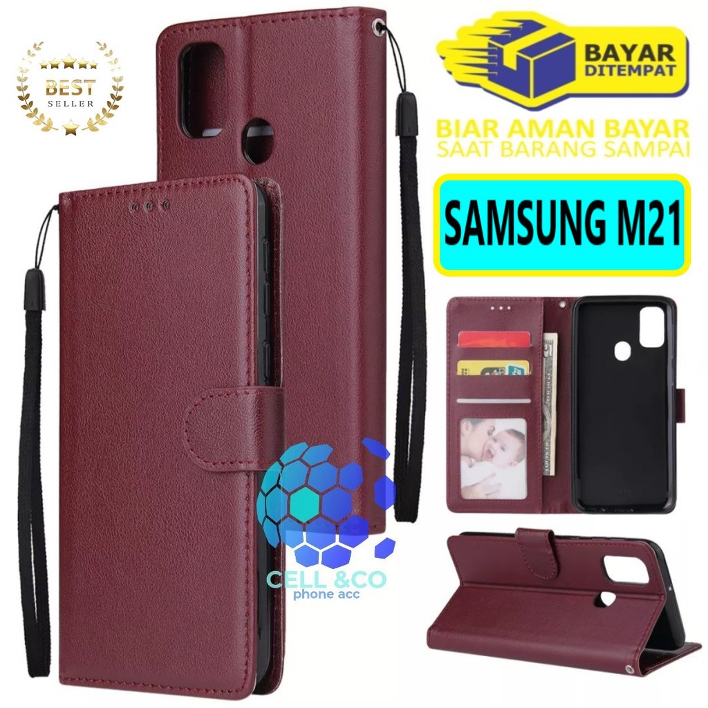 Flip cover SAMSUNG M21 Flip case buka tutup kesing hp casing hp flip case leather wallet