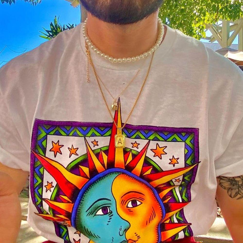 Agustina Wanita Liontin Kalung Kepribadian Kreatif Pria Square Pendant Necklace Stainless Steel Pria Rantai Emas Korea Style Jewelry