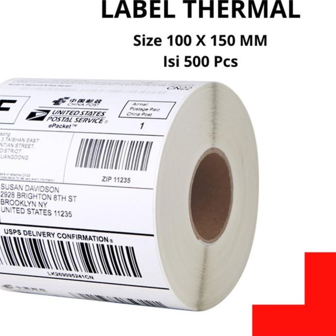 

NEW !!! 9.9 NG Sticker Kertas Thermal / Thermal Label 100 x 150 mm A6 500 pcs [KODE 4]