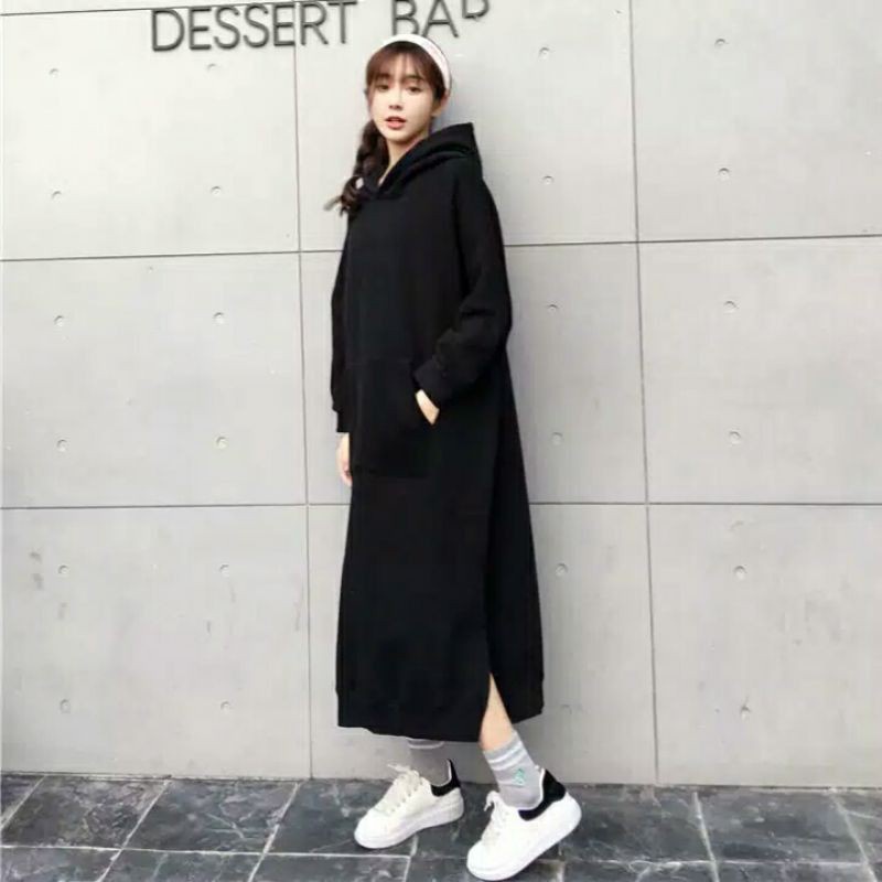 Long sweater- Hoodie panjang wanita-Korean style