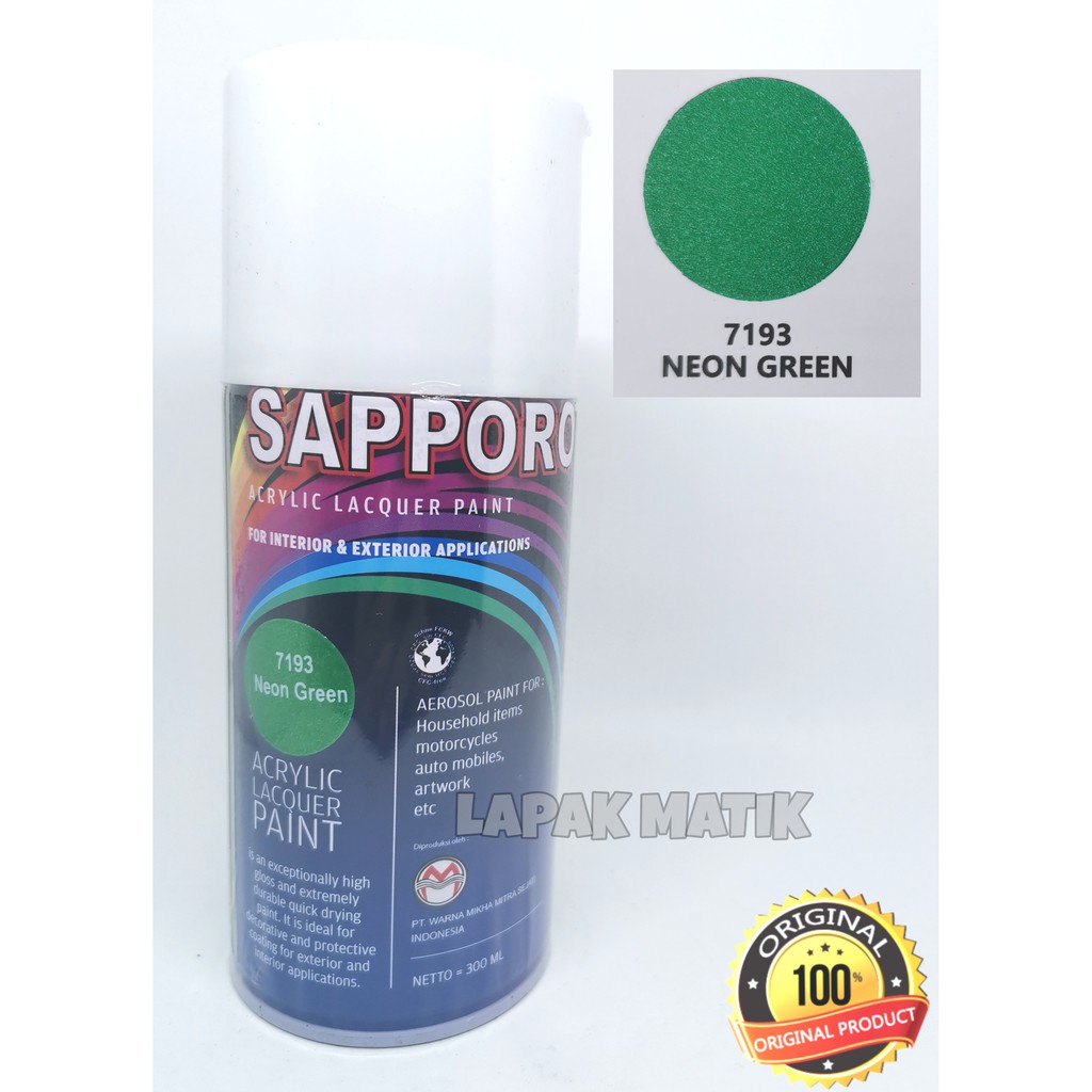 Pilok Sapporo NEON GREEN HIJAU METALIK 7193 300ML