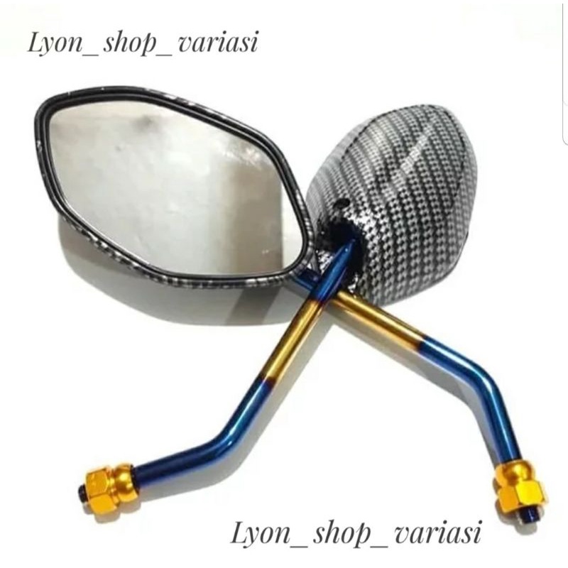 Spion Carbon Variasi Two Tone Honda Beat Scoopy Vario PCX Yamaha Mio JupiterZ Nmax Lexi Universal