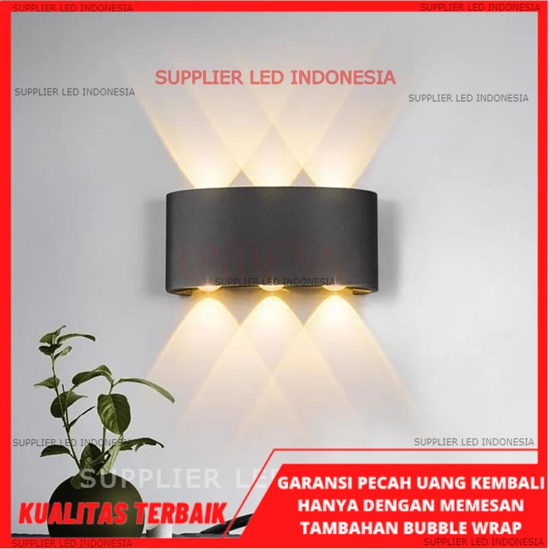 LAMPU DINDING INDOOR OUTDOOR 4 LAMPU / 6 LAMPU MINIMALIS SUDAH TERMASUK LAMPU COCOK UNTUK DI TEMBOK PILAR DINDING