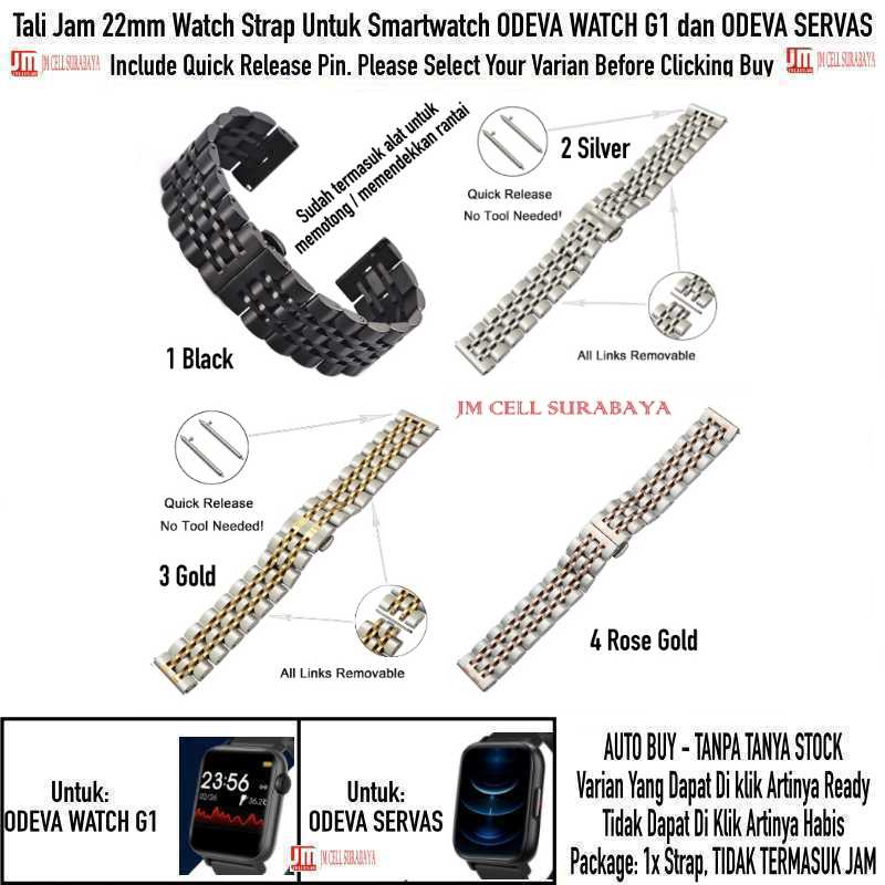 Tali Jam 22mm Watch Strap Odeva Watch G1 / Servas - Dual Color Stainless Steel