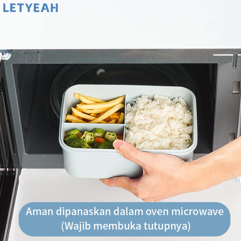 letyeah Lunch box jerami gandum 1500ML/ Bebas BPA