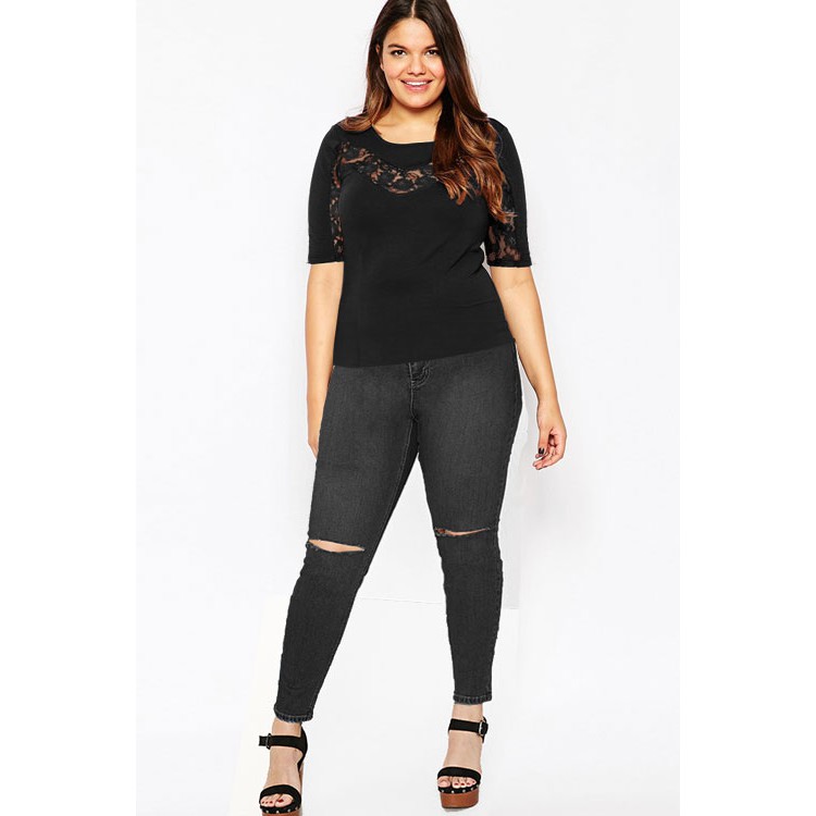 Blouse-Blus Brokat Big Size Jumbo XXXXXXL Kode T0001