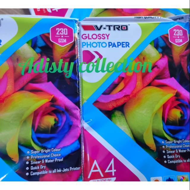 

Kertas Foto Glossy A4 230gsm V-tro