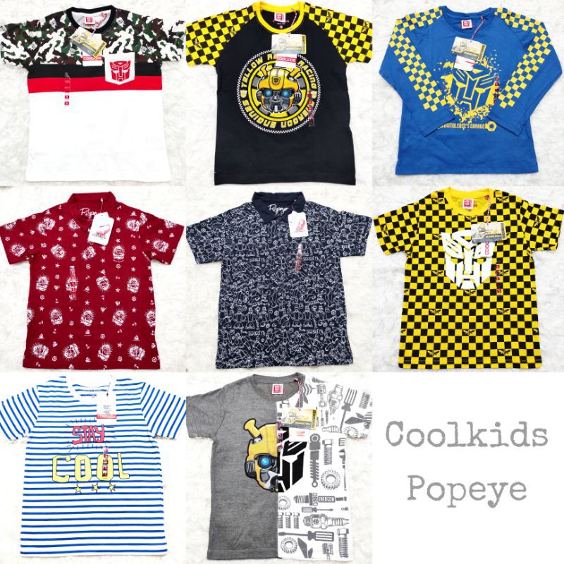 Kaos dan Kaos Kerah Anak Laki-Laki Coolkids, Popeye