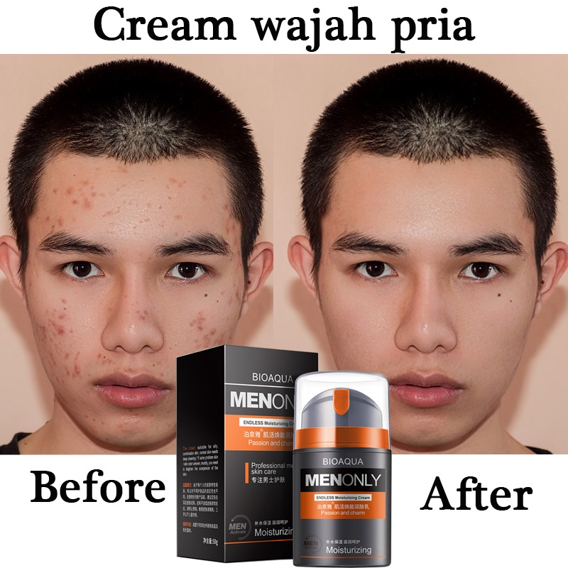 Cream Wajah Pria Moisturizer Krim Wajah Skincare Hanasui Men Bright Active Serum Pemutih Kulit Wajah