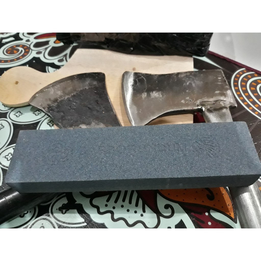 BATU ASAH GOSOK 2 SISI UNGKAL PISAU COMBINASI HALUS KASAR CAP AWS - YY - DIAMOND - INDIAN ASLI AWET