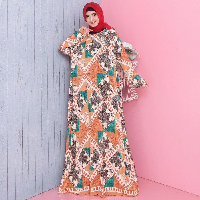 Baju Gamis Wanita Gamis Jersey Gamis Jumbo 4L & 5L 9755/9756 - Tosca, 5L