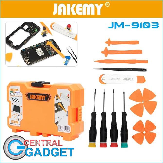 Alat Obeng Reparasi Servis Hp Bongkar Hp Tools Set 18 In 1 Jm9103