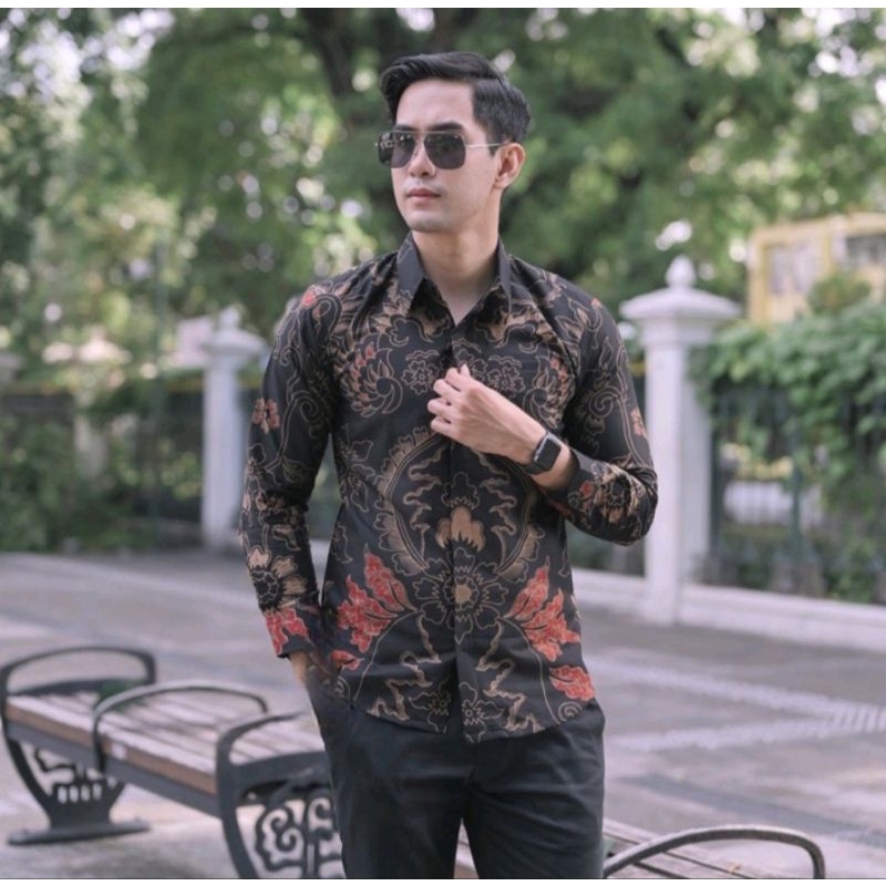 PERWIRA KEMEJA BATIK / BAJU BATIK LENGAN PANJANG KAIN HALUS MURAH LAPIS FURING