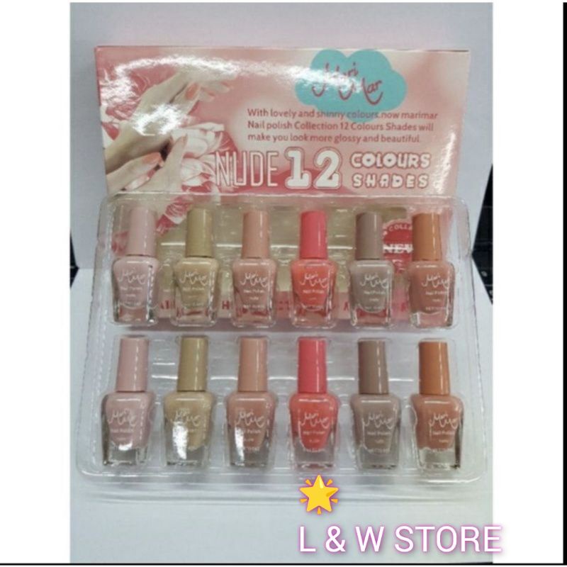 Marimar Nail Polish Nude Color/ 12 Pcs / 1 Box Series