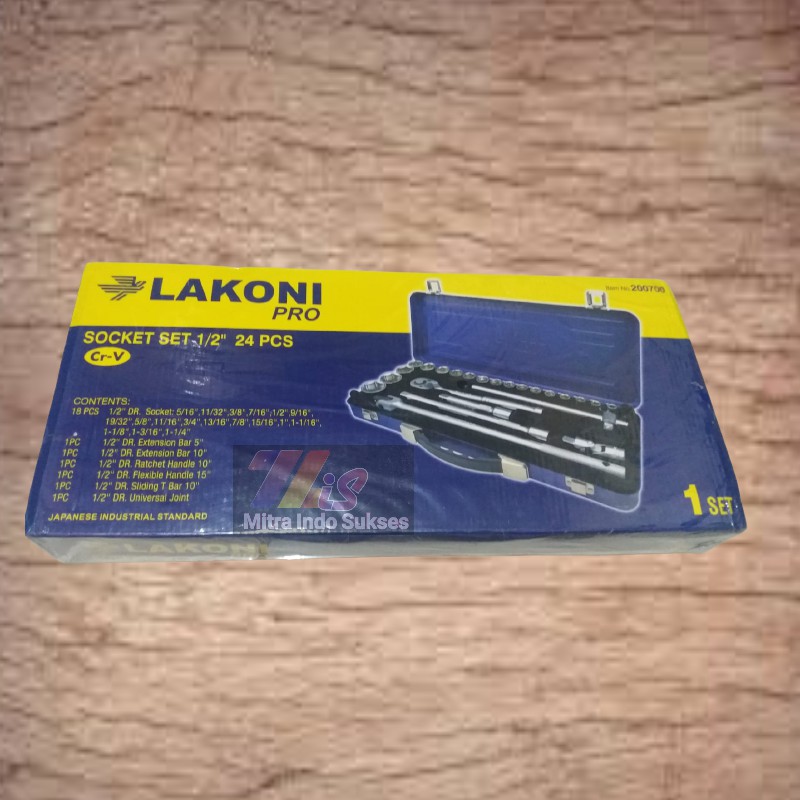 Socket Set 24 Pcs 1/2&quot; DR (5/16&quot;-1.1/4&quot;) Lakoni Pro 200700